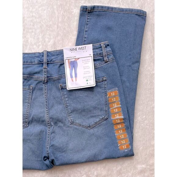 NWT NINE WEST Mid Rise Relaxed Fit Chrystie Capri Stretch Denim in Canyon, 12 - Picture 16 of 16